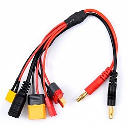 20cm 20AWG 4mm Banana Plug To XT60 XT30 DC5.5 T Plug Charger Adapter Cable