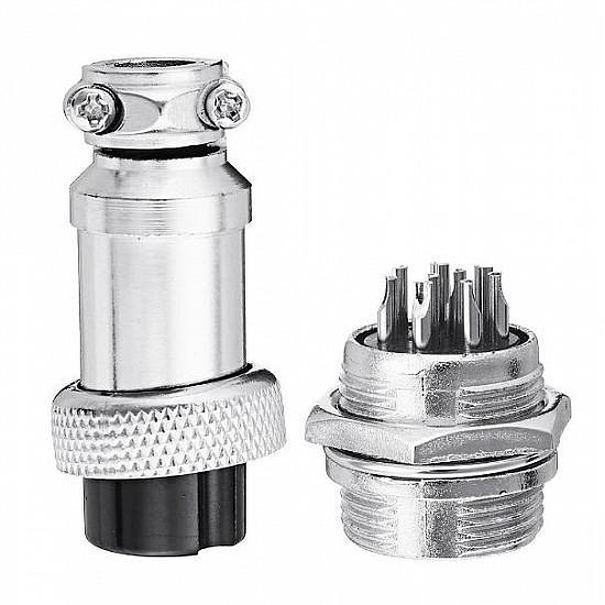 GX16 9-Pin Circular Aviation Socket Plug Male and Female Panel Connector GX16 9-Pin Circular Aviation Socket Plug Male and Female Panel Connector