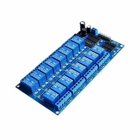 16 Channel Optocoupler Isolation Low Level Trigger Relay Module | Modules | Relay
