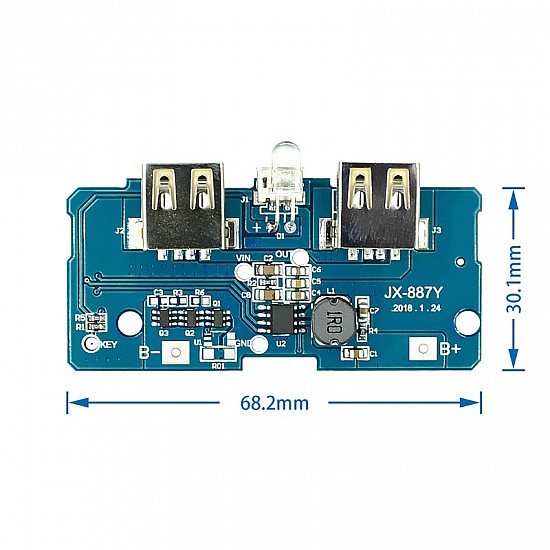 3.7V to 5V 2A 18650 Step-up Battery Module | Modules | Charging
