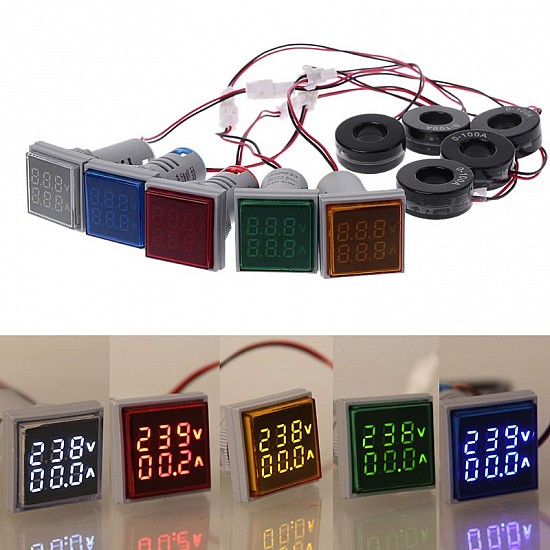 AC50-500V 0-100A Mini Digital Voltmeter Ammeter 22mm Signal Lights | Modules | Voltmeter