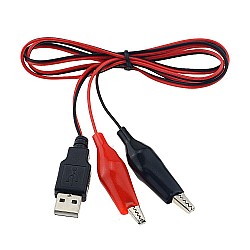 Red Black Alligator Test Clips To USB Connector Cable | Accessories | Cable