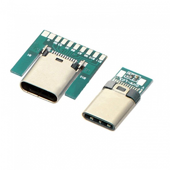24pin USB 3.1 Type-C Male Plug Female Socket Connector Board | Sensors | Serial/Converter