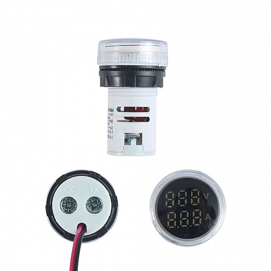 AC50-500V 0-100A 22mm Mini Digital Voltmeter Ammeter Round | Sensors | Common