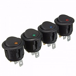 3 Pins Round ON/OFF Rocker Push Button Switch | Components | Switch