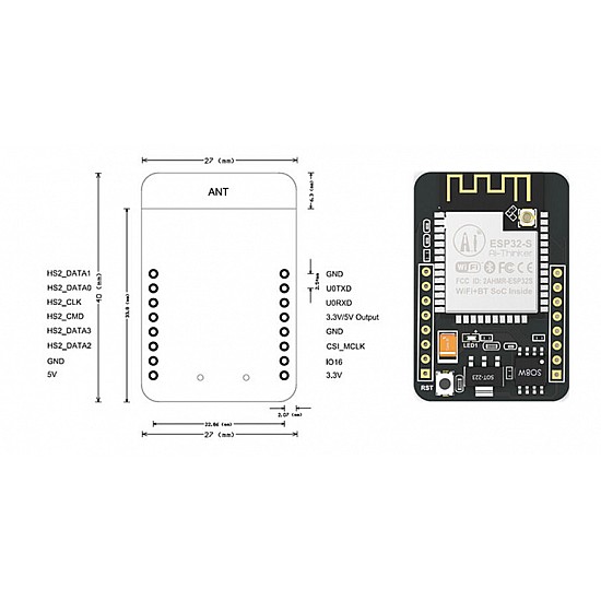 ESP32-CAM WiFi Bluetooth Camera Development Board ESP32 With Camera OV2640 | Modules | Bluetooth