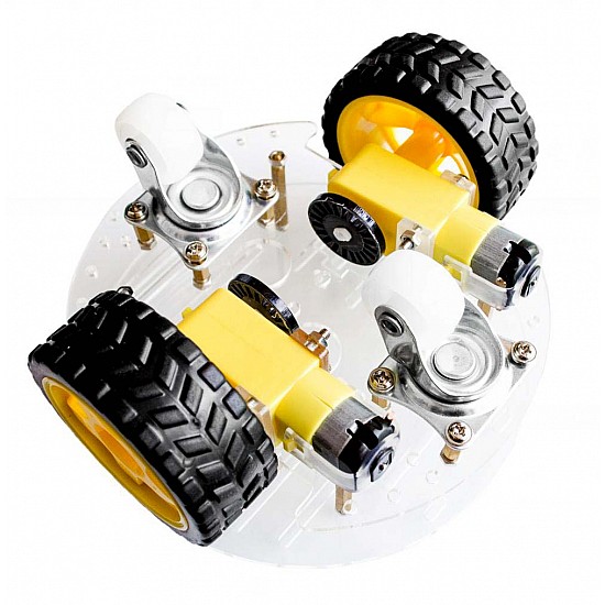2WD Mini Round Double Deck Smart Car Chassis Kit | Learning Kits | Robots Kits