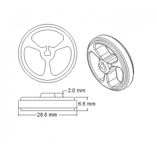 34mm 34*7 N20 Motor Rubber Wheel for ZJ327 3PI MiniQ Car | Robots | Wheel