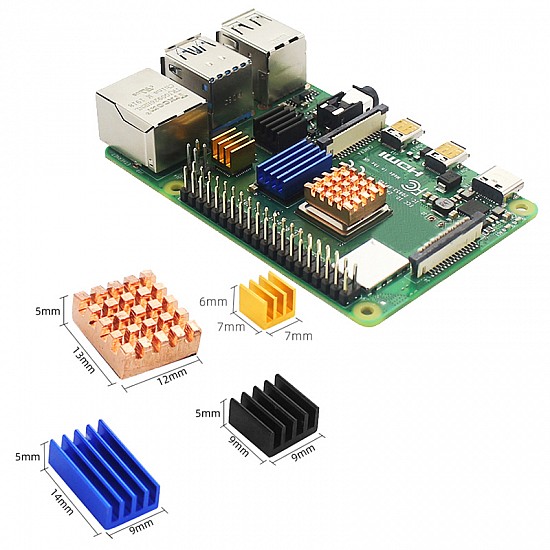 Raspberry Pi 4B Heatsink 4pcs With Back Glue | Raspberry PI | Heat sink