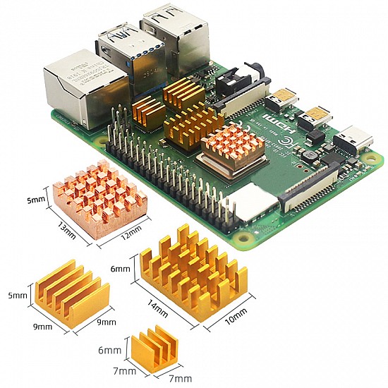 Raspberry Pi 4B Heatsink 4pcs With Back Glue | Raspberry PI | Heat sink