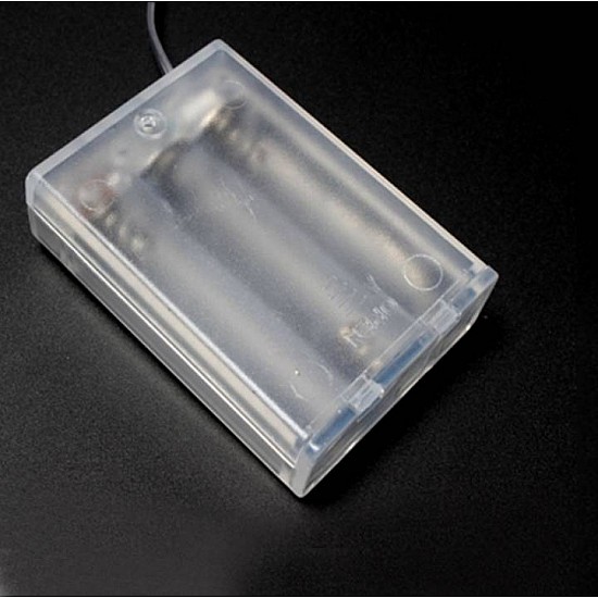 3x AA Transparent Battery Case With Cover/Cable | Accessories | Battery Box