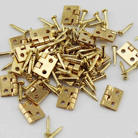 8x10mm Mini Metal Golden Decorative Door Hinges | Accessories | DIY Supplies