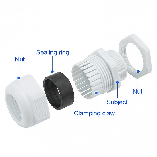 PG7-PG48 Waterproof Nylon Plastic Cable Gland Connector Black / White | Hardwares | Connector