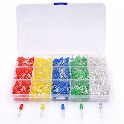500pcs 5MM LED Box Kit(Red/Yellow/Blue/Green/ White) | Accessories | Parts Pack