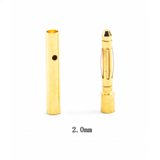 2Mm Male&Female Gold Bullet Banana Connector