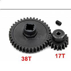 Steel Metal Diff Main Gear 38T & 17T Motor Pinion Gear Replacement Spare Parts For Wltoys A949