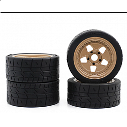 4Pcs Rc Car Arrma 1/8 1/7 Infraction V2 Felony Km X3Gt Zd Metal Wheel Rim Rubber Tire 