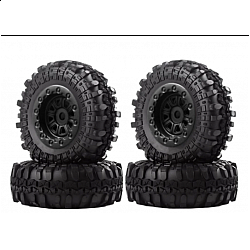 4Pcs 46Mm Plastic Wheel Rims And Rubber Tires 
