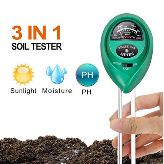 Three-Way Soil Meter For Moisture, Light Intensity and pH Testing Meter Three-Way Soil Meter For Moisture, Light Intensity and pH Testing Meter