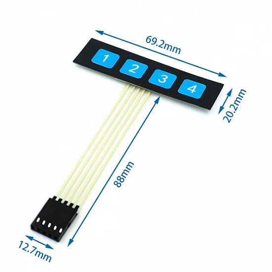 4 Keys 1x4 Matrix Membrane Switch Keypad 4 Keys 1x4 Matrix Membrane Switch Keypad