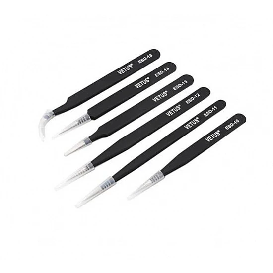 Vetus Anti-Static Tweezers Set - 6pcs