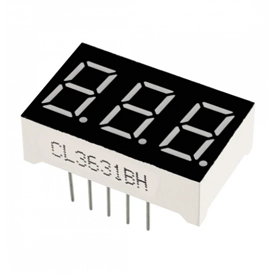 Red 0.56inch 3 Digit 7 Segment LED Display Digital Tube - Common Anode Red 0.56inch 3 Digit 7 Segment LED Display Digital Tube - Common Anode