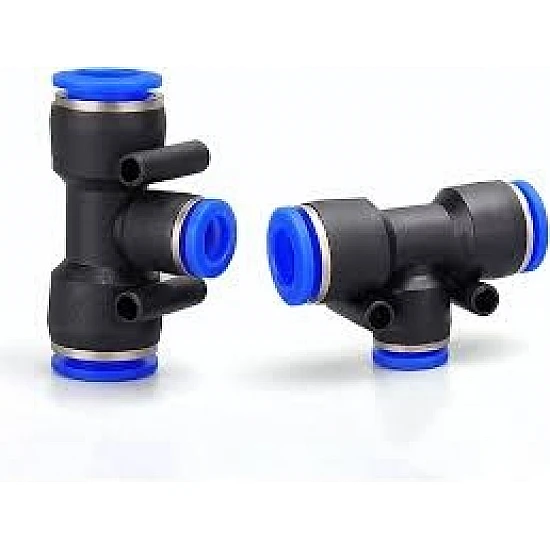 8mm T Union Pneumatic Pipe Fitting Connector 8mm T Union Pneumatic Pipe Fitting Connector