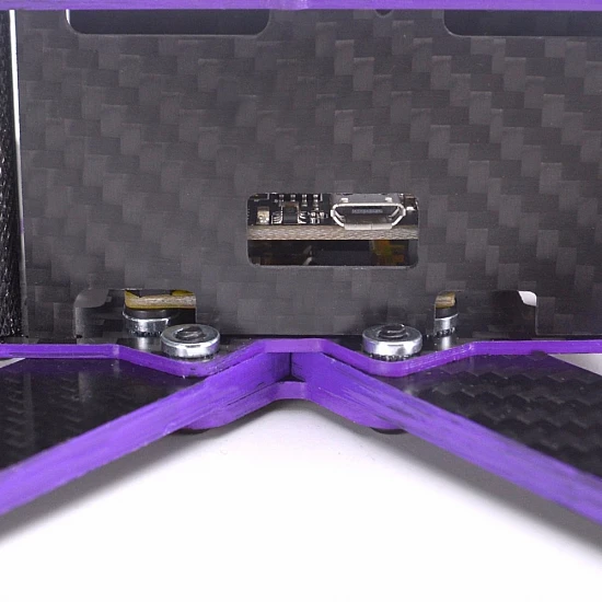 DIY X 220mm X-Type Carbon Fiber Frame with a touch of Purple Side Plate DIY X 220mm X-Type Carbon Fiber Frame with a touch of Purple Side Plate