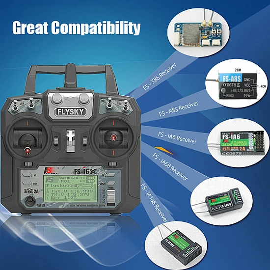Flysky FS-i6X 2.4GHz 6CH AFHDS 2A RC Transmitter With FS-iA10B 2.4GHz 10CH Receiver Flysky FS-i6X 2.4GHz 6CH AFHDS 2A RC Transmitter With FS-iA10B 2.4GHz 10CH Receiver