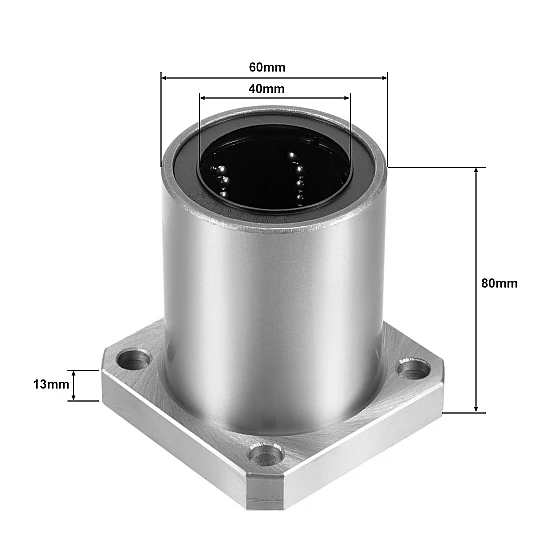 LMK40UU 40mm Square Flange Linear Motion Bearing LMK40UU 40mm Square Flange Linear Motion Bearing