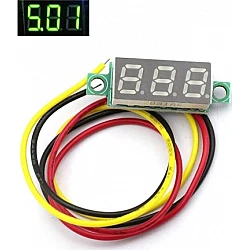 0.28inch 0-100V Three Wire DC Mini LED Display Voltmeter - Green
