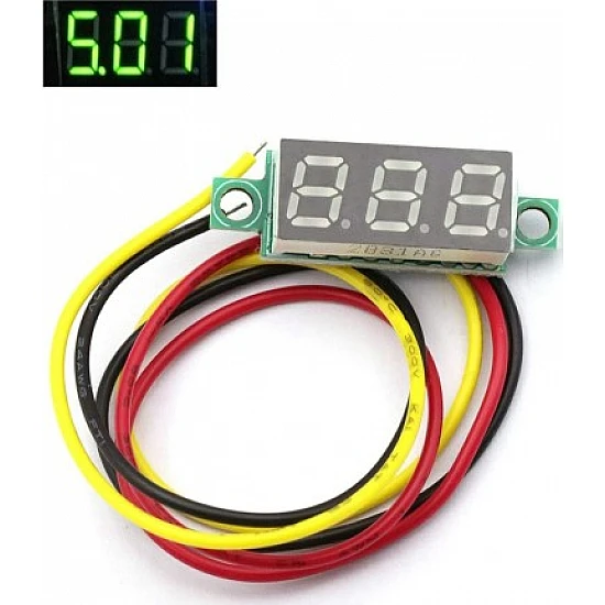 0.28inch 0-100V Three Wire DC Mini LED Display Voltmeter - Green 0.28inch 0-100V Three Wire DC Mini LED Display Voltmeter - Green