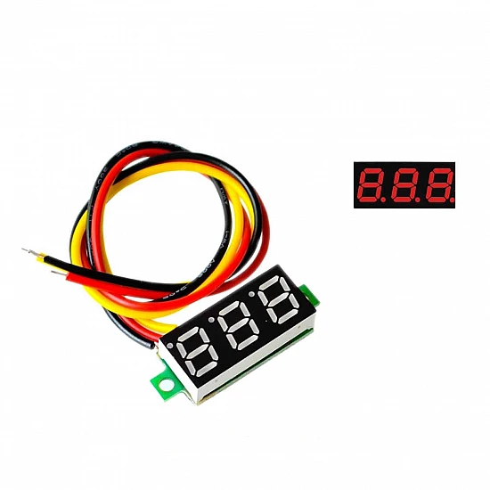 0.28inch 0-100V Three Wire DC Mini LED Display Voltmeter - Red 0.28inch 0-100V Three Wire DC Mini LED Display Voltmeter - Red