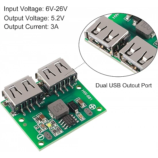 12V/24V to 5V DC-DC Step Down Charging Module 12V/24V to 5V DC-DC Step Down Charging Module
