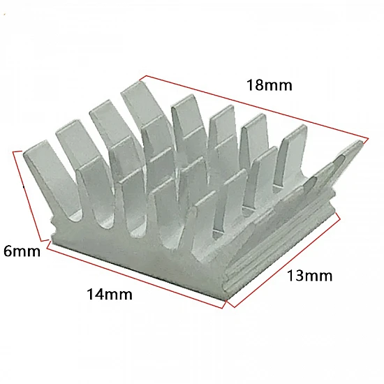 18x13x6mm Aluminum Heatsink with Thermal Conductive Glue 18x13x6mm Aluminum Heatsink with Thermal Conductive Glue