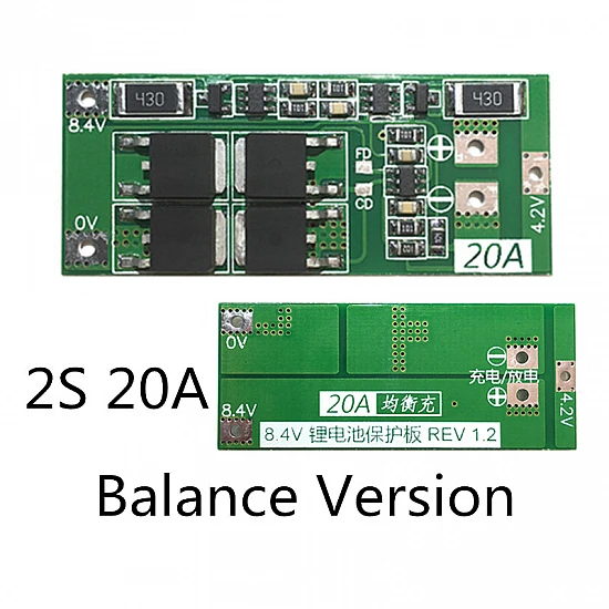 2S 7.4V 8.4V 20A 18650 Lithium Battery Protection Board with Balanced Version 2S 7.4V 8.4V 20A 18650 Lithium Battery Protection Board with Balanced Version