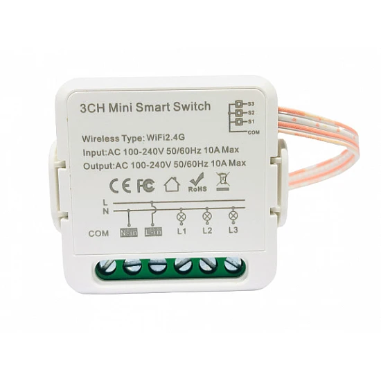 3 Channel Smart Wireless WIFI 16A Switch Work with Alexa , Smart life app, Google home and IFTTT (Tuya) 3 Channel Smart Wireless WIFI 16A Switch Work with Alexa , Smart life app, Google home and IFTTT (Tuya)