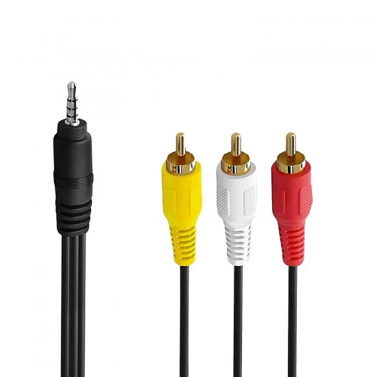 3.5mm Male Plug to 3 RCA Male Audio Video Cable 3.5mm Male Plug to 3 RCA Male Audio Video Cable