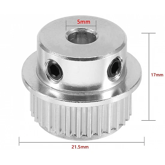 30 Tooth 5mm Bore GT2 Timing Aluminum Pulley for 6mm Belt 30 Tooth 5mm Bore GT2 Timing Aluminum Pulley for 6mm Belt
