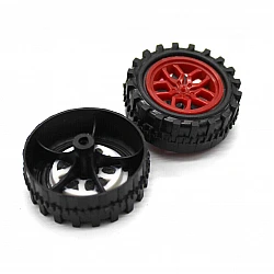 31x2mm Plastic Wheel Toy Car DIY Accessories - Red