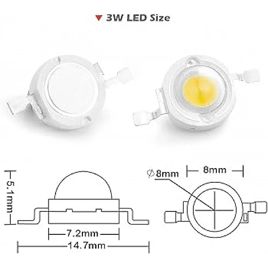 3W 3000-15000K High Power White SMD LED Light Beads | PureWhite 3W 3000-15000K High Power White SMD LED Light Beads | PureWhite