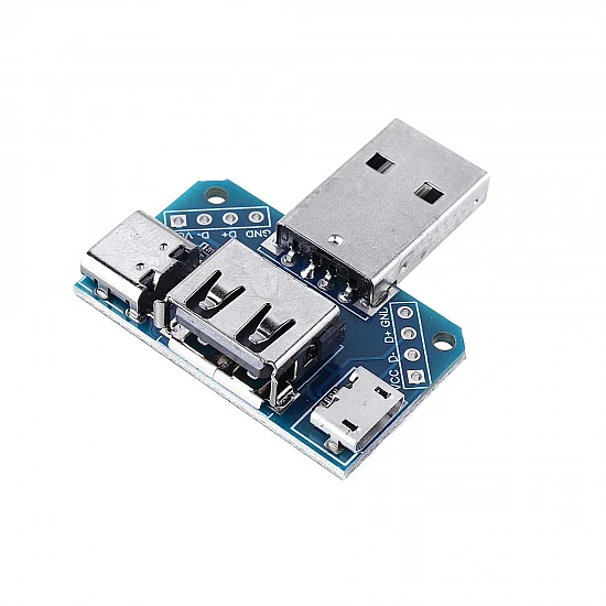 4 in 1 USB Adapter Board Male to Female Micro Type-C 4P 2.54mm USB4 Converter 4 in 1 USB Adapter Board Male to Female Micro Type-C 4P 2.54mm USB4 Converter