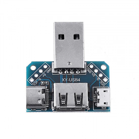 4 in 1 USB Adapter Board Male to Female Micro Type-C 4P 2.54mm USB4 Converter 4 in 1 USB Adapter Board Male to Female Micro Type-C 4P 2.54mm USB4 Converter
