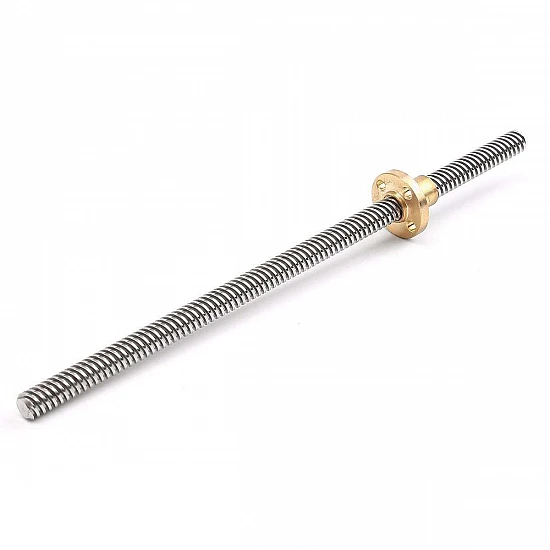 400mm Trapezoidal Lead Screw 8mm Thread 2mm Pitch Lead Screw with Copper Nut 400mm Trapezoidal Lead Screw 8mm Thread 2mm Pitch Lead Screw with Copper Nut