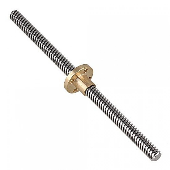 400mm Trapezoidal Lead Screw 8mm Thread 2mm Pitch Lead Screw with Copper Nut 400mm Trapezoidal Lead Screw 8mm Thread 2mm Pitch Lead Screw with Copper Nut