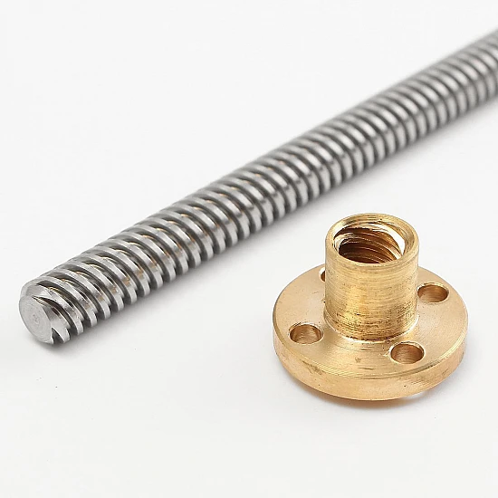 400mm Trapezoidal Lead Screw 8mm Thread 2mm Pitch Lead Screw with Copper Nut 400mm Trapezoidal Lead Screw 8mm Thread 2mm Pitch Lead Screw with Copper Nut
