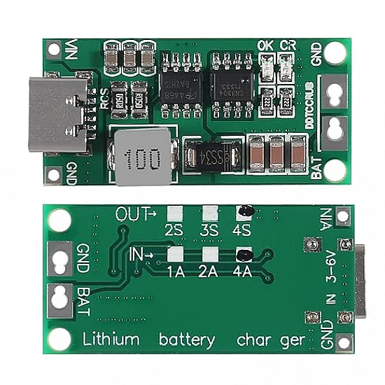 4S-4A |18650 Polymer Lithium Ion Charger Type C to 4S 8.4V 4A Booster Module 4S-4A |18650 Polymer Lithium Ion Charger Type C to 4S 8.4V 4A Booster Module