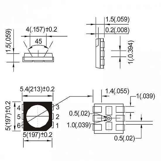 5050 Green SMD LED 5050 Green SMD LED