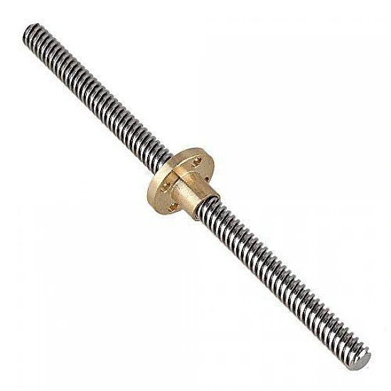 8mm Thread 2mm Pitch 150mm Trapezoidal 4 Start Lead Screw with Copper Nut 8mm Thread 2mm Pitch 150mm Trapezoidal 4 Start Lead Screw with Copper Nut