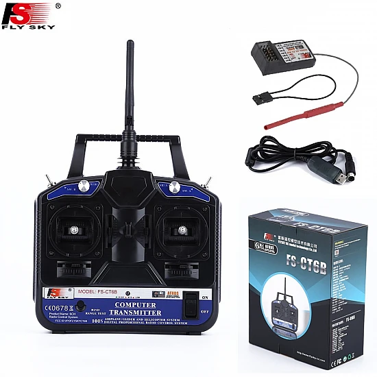 FlySky FS-CT6B 2.4G 6CH Radio Set System with RX FS-R6B receiver. - Multirotor FlySky FS-CT6B 2.4G 6CH Radio Set System with RX FS-R6B receiver. - Rc Remote - Multirotor